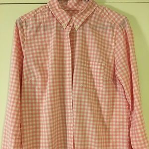 Gap pink gingham button down shirt